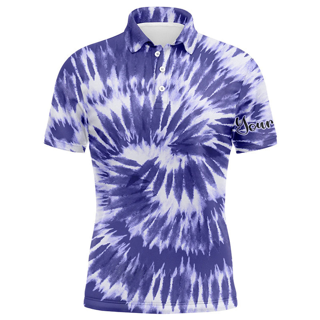 Custom Golf Shirt Purple Tie Dye Personalized Gift Men's Polo Shirt S-5XL