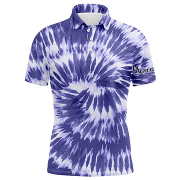 Custom Golf Shirt Purple Tie Dye Personalized Gift Men's Polo Shirt S-5XL