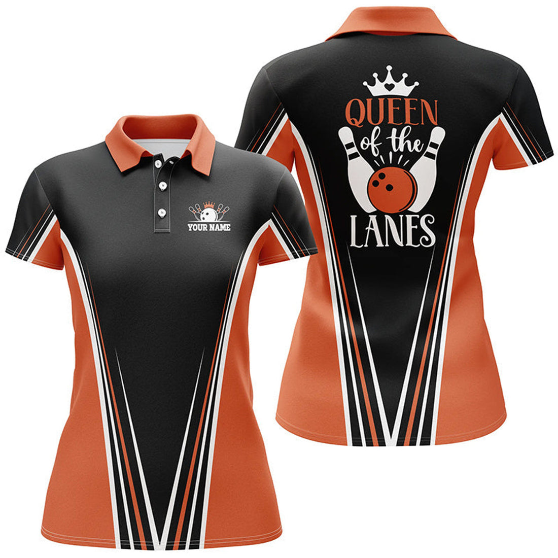 Custom Queen of the Lanes Bowling Shirt Gift for Bowlers Women's Polo Shirts S-5XL