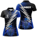 Custom Blue Lightning Disc Golf Basket Frisbee Golf Attire Women's Polo Shirts S-5XL