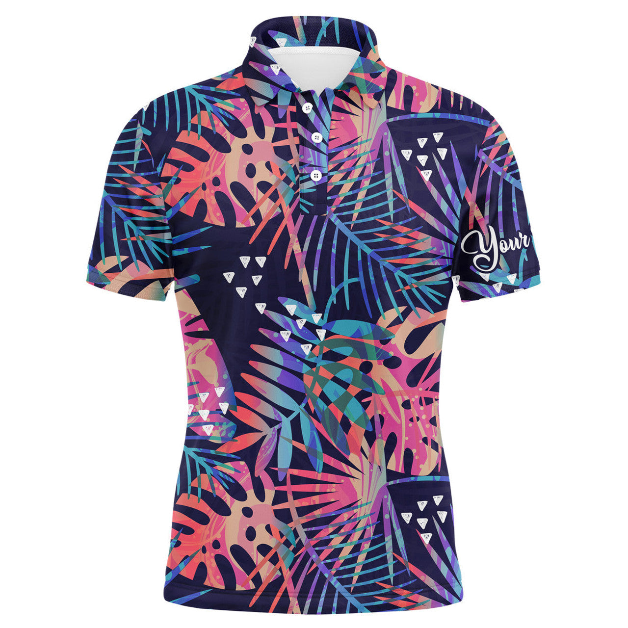 Golf Polo UPF Shirt Tropical Plants Palm Leaves Team Custom Men's Polo Shirt S-5XL