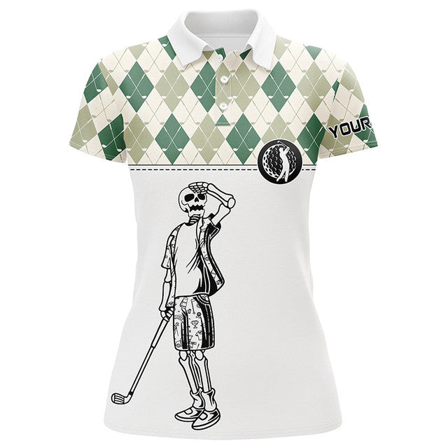Custom Argyle Pattern Golf Polo Shirt Women Golfing Gifts Women's Polo Shirts S-5XL