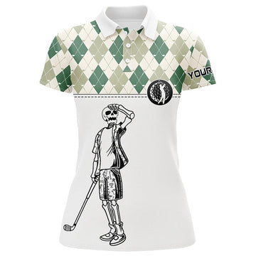 Custom Argyle Pattern Golf Polo Shirt Women Golfing Gifts Women's Polo Shirts S-5XL
