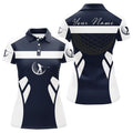 Custom Name Cool Golf Shirt Navy White Gift for Ladies Women's Polo Shirts S-5XL