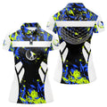 Custom Name Green Blue Camo White Golf Gift for Ladies Women's Polo Shirts S-5XL