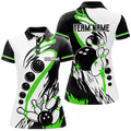 Custom Black White Retro Bowling Shirt Gift Green Women's Polo Shirts S-5XL