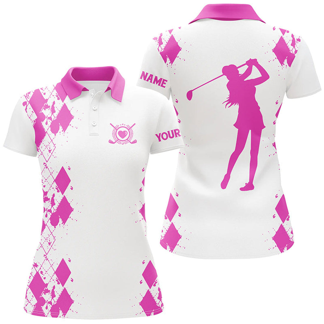 Custom Name Golf Shirt White Personalized Golfing Gift Women's Polo Shirts S-5XL