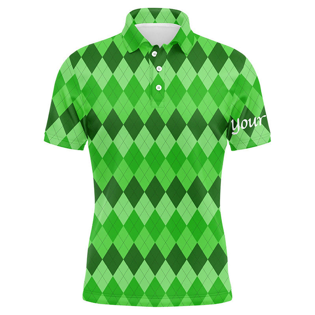 Green Argyle Custom Team Golf Polo Shirt Mens Polo Shirt S-5XL