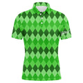 Green Argyle Custom Team Golf Polo Shirt Mens Polo Shirt S-5XL