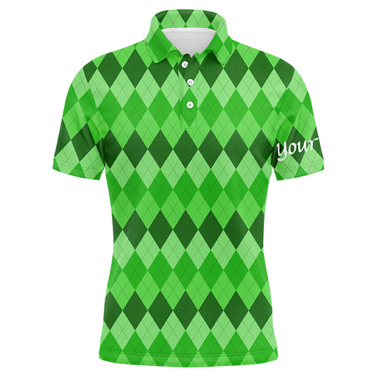 Green Argyle Custom Team Golf Polo Shirt Mens Polo Shirt S-5XL