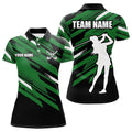 Custom Black Green Golf Shirt for Ladies Golf Gifts Women's Polo Shirts S-5XL