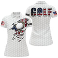 Custom Golf Polo Shirts Vintage American Flag Women's Polo Shirts S-5XL