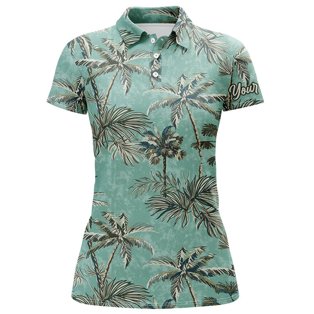 Custom Green Tropical Palm Trees Golf Shirt Women's Polo Shirts S-5XL