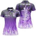 Custom Disc Golf Basket Purple Camo Golf Women's Polo Shirts S-5XL