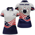 Custom American Flag Bowling Shirt for Patriotic Team Women's Polo Shirts S-5XL