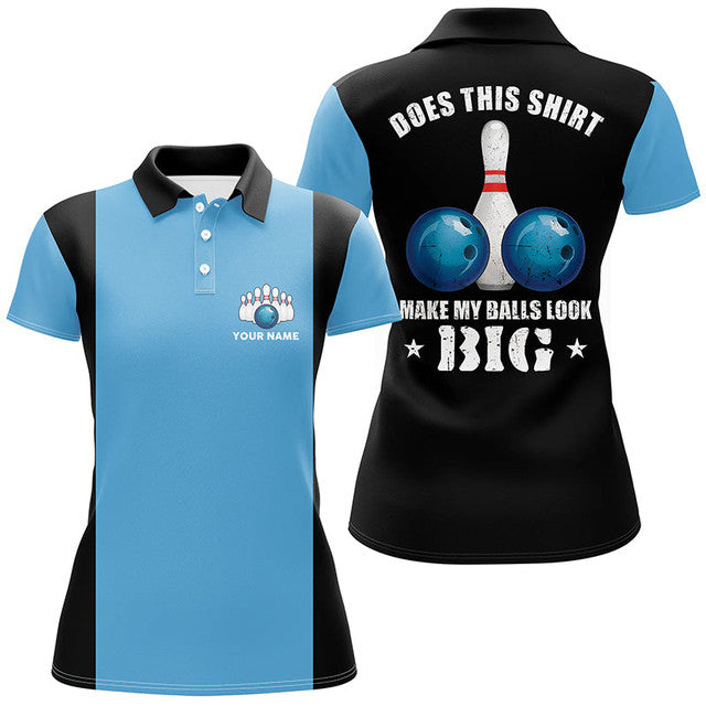 Custom Vintage Bowling Does This Make My Balls Look Big Women's Polo Shirts S-5XL
