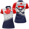 Custom Canadian Flag Golf Clubs Navy Patriotic Outfits Women's Polo Shirts S-5XL