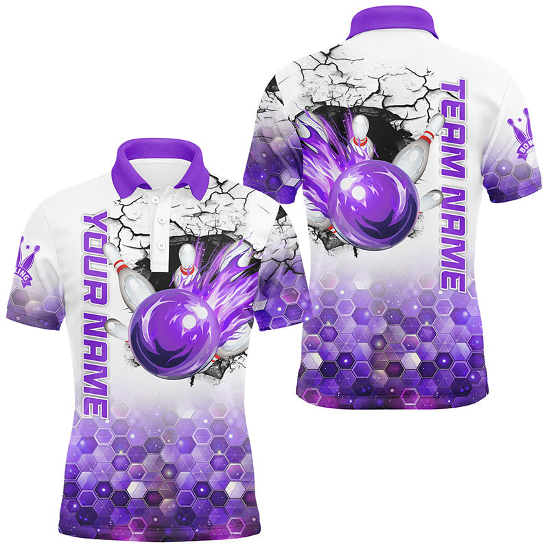 Men's Bowling Quarter Zip Shirt Custom Bowling Team Men's Polo Shirt