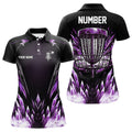 Custom Icy Purple Disc Golf Shirt with Black Basket Design Women's Polo Shirts S-5XL