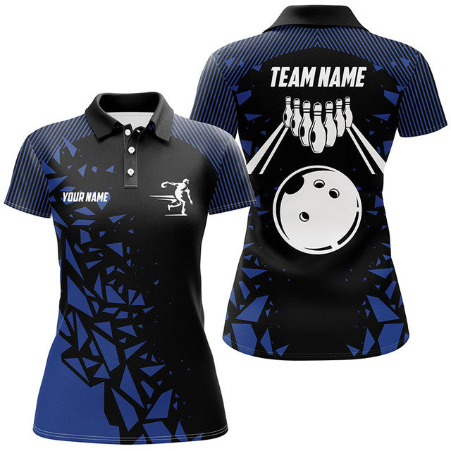 Custom Pattern Bowling with Custom Name Women's Polo Shirts S-5XL