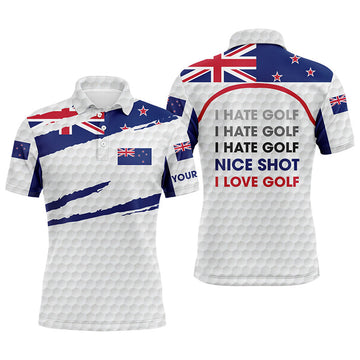 Custom Golf with Zealand Flag Personalized Gift for Men Men's Polo Shirt S-5XL