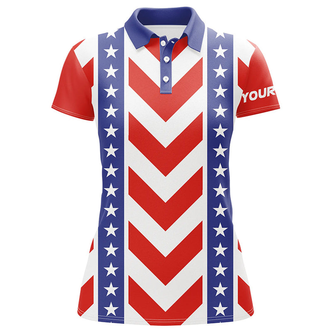 Custom Red White Blue Patriotic Golf Shirt for Personalized Women's Polo Shirts S-5XL