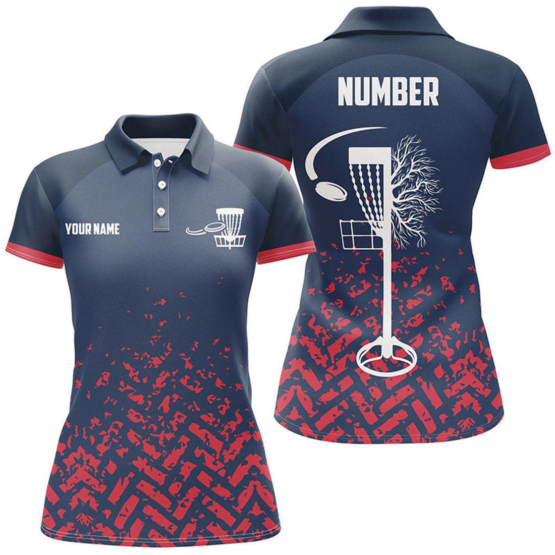 Custom Camo Disc Golf Polo with Basket Design for Women's Polo Shirts S-5XL