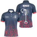 Custom Blue and Red Camo Disc Golf Basket Jerseys Team Men's Polo Shirt S 5XL