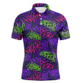 Custom Golf Polo Shirt Purple Tropical Custom Name Gift Men's Polo Shirt S-5XL