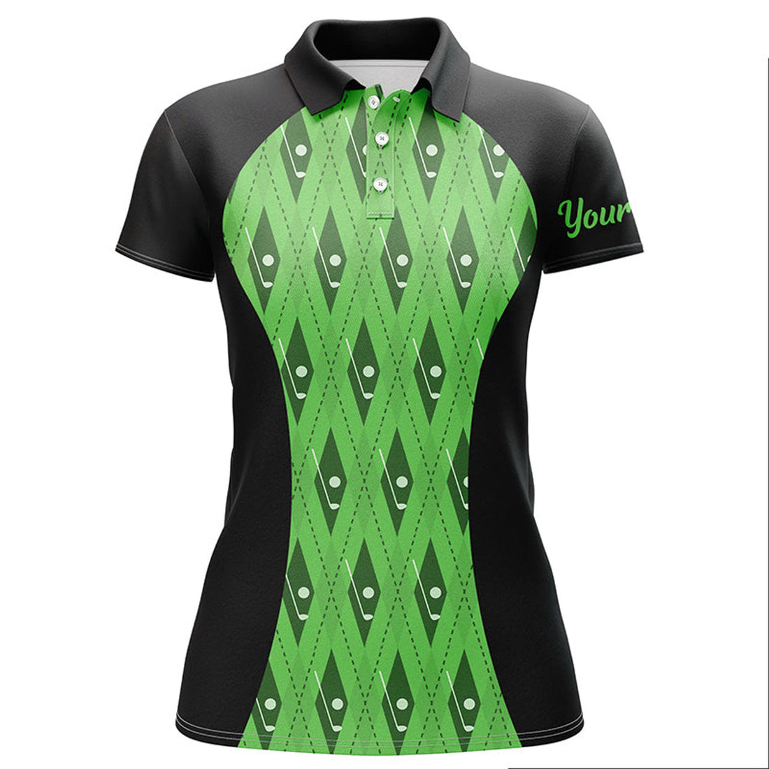 Custom Argyle Golf Shirt with Clubs for Team Ladies Women's Polo Shirts S-5XL