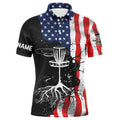 Custom Vintage American Flag Disc Golf Apparel Gift Men's Polo Shirt S-5XL