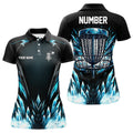 Custom Icy Blue Disc Golf Shirt with Basket Design Women's Polo Shirts S-5XL