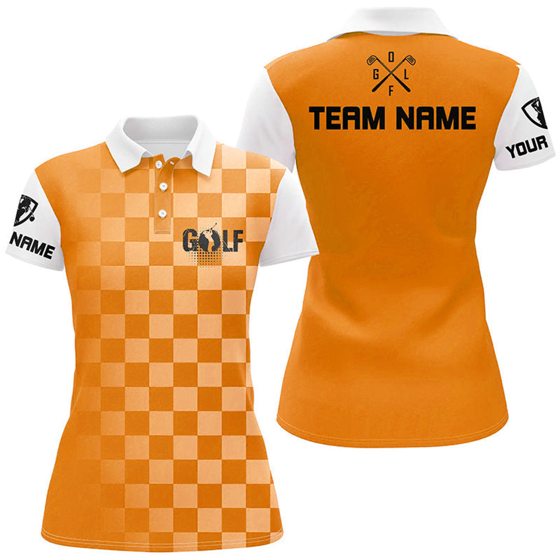 Custom Funny Orange Golf Shirt Casual Style Unique Design Women's Polo Shirts S-5XL