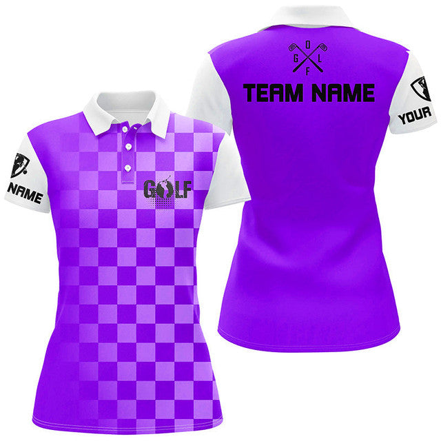 Custom Funny Purple Ladies Golf Shirts Women Golf Clothes Women's Polo Shirts S-5XL