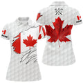 Custom Canadian Flag Patriotic Golf White Gift for Ladies Women's Polo Shirts S-5XL