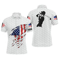 Custom Name American Flag Golf Apparel Personalized Gift Men's Polo Shirt