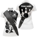 Custom Black White Bowling Shirt Short Sleeve for Women Women's Polo Shirts S-5XL