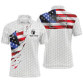 Custom Men's Golf Polo American Flag White Golf Ball Men's Polo Shirt S-5XL
