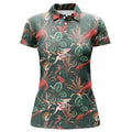 Custom Name Flamingo Green Tropical Jungle Team Golf Shirt Women's Polo Shirts S-5XL