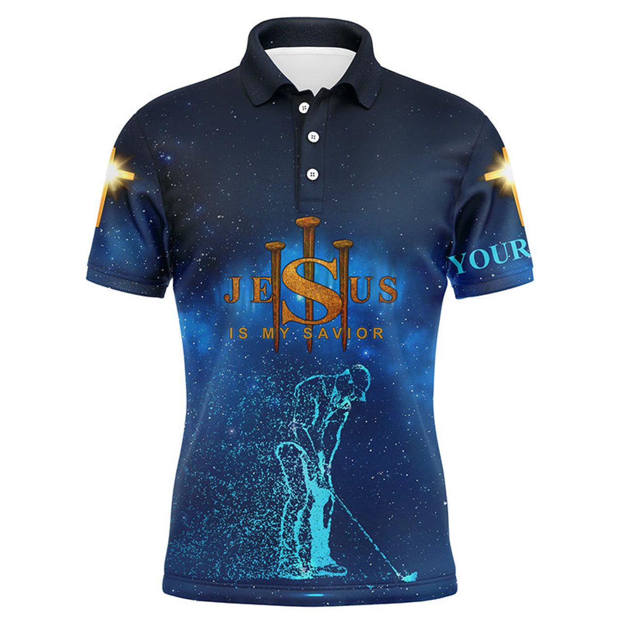 Custom Jesus Golf Polo Personalized Gift for Men Team Men's Polo Shirt S-5XL