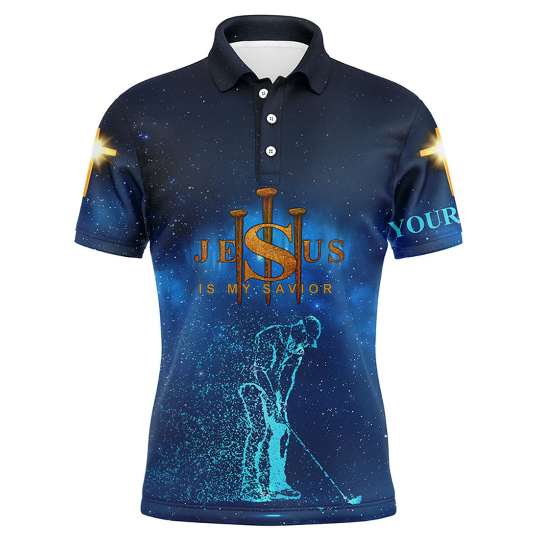 Custom Jesus Golf Polo Personalized Gift for Men Team Men's Polo Shirt S-5XL
