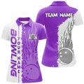 Custom Bowling Flame Bowling Ball Pins Team League Women's Polo Shirts S-5XL