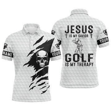 Custom Golf Polo Personalized White Skull Gift For Men Men's Polo Shirt S-5XL
