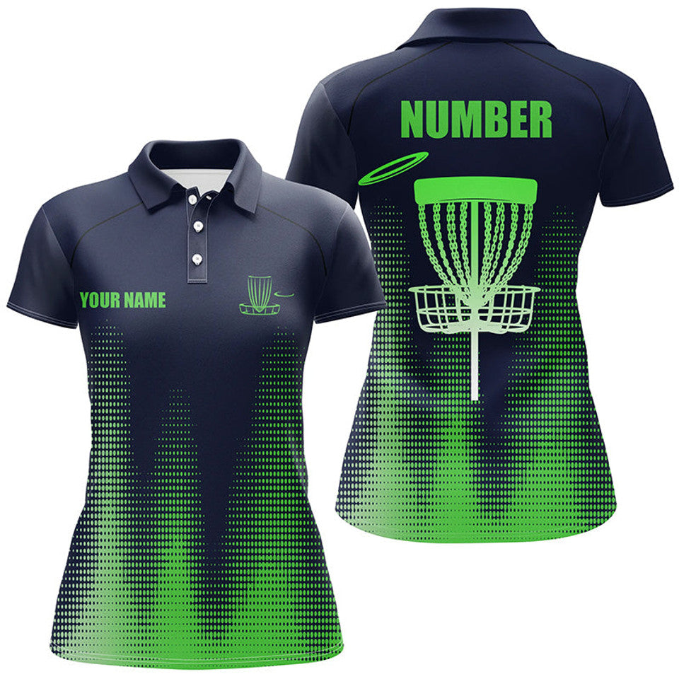 Custom Green Gradient Disc Golf Team Polo Shirts Women's Polo Shirts S-5XL