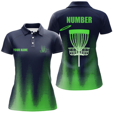 Custom Green Gradient Disc Golf Team Polo Shirts Women's Polo Shirts S-5XL