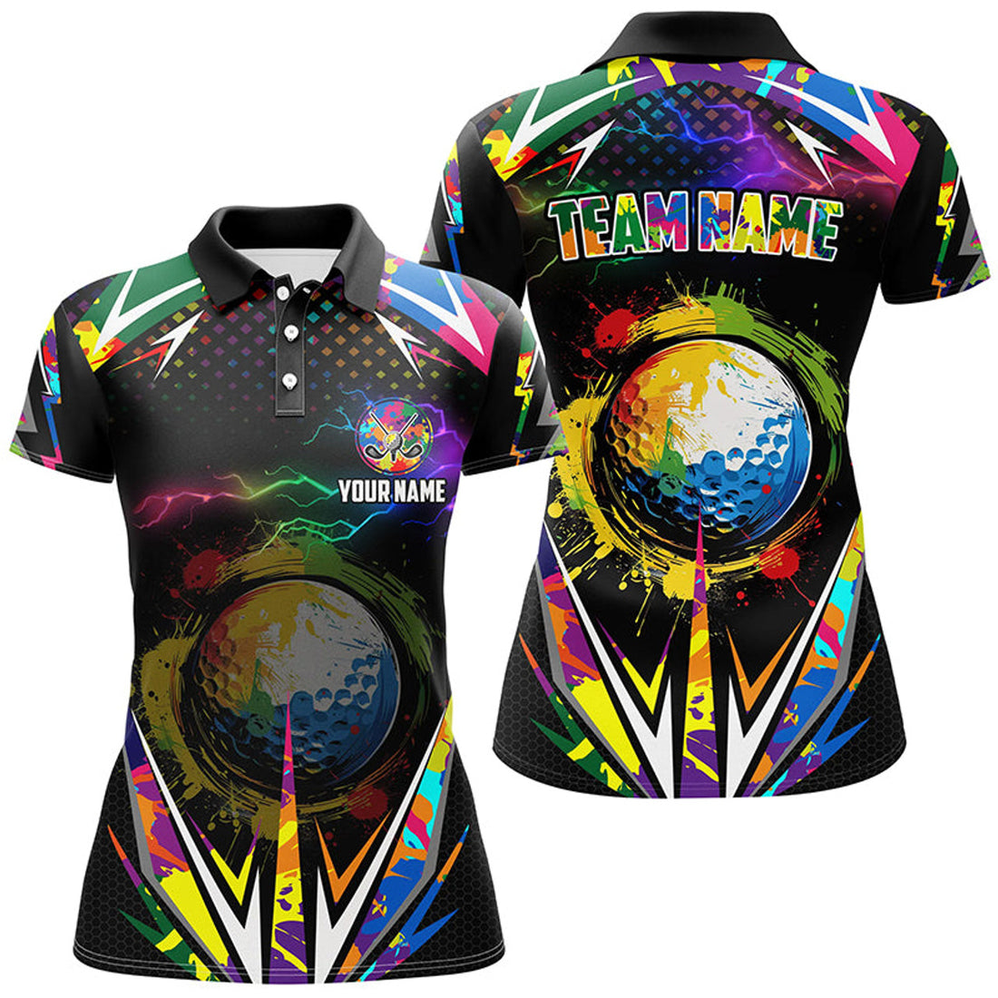 Custom Black Golf Polo Colorful Team Golf Women's Polo Shirts S-5XL