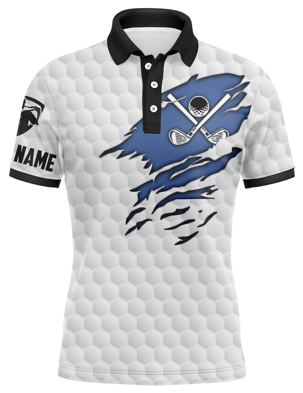 White Golf Club Custom Name Golf Polo Shirt Mens Polo Shirt S-5XL