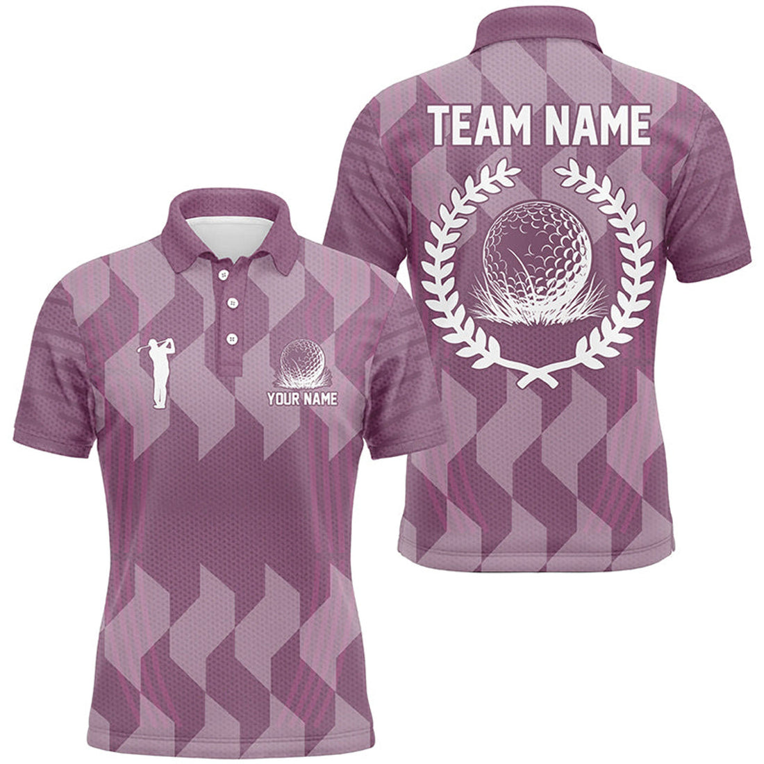 Custom Purple Camo Golf Shirt Golf Gifts for Team Men's Polo Shirt S-5XL