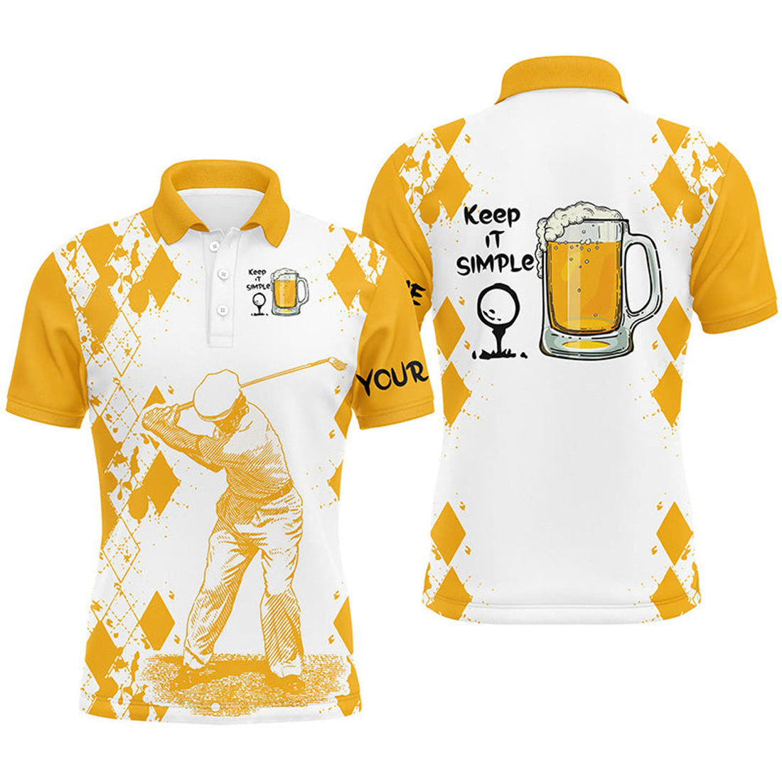 Custom Beer Golf Polo Shirt Gift for Men Dad Husband Men's Polo Shirt S-5XL