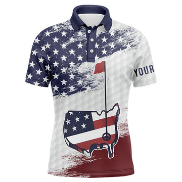 Custom Golf Polo Shirt Gift American Flag Sasquatch Men's Polo Shirt S-5XL